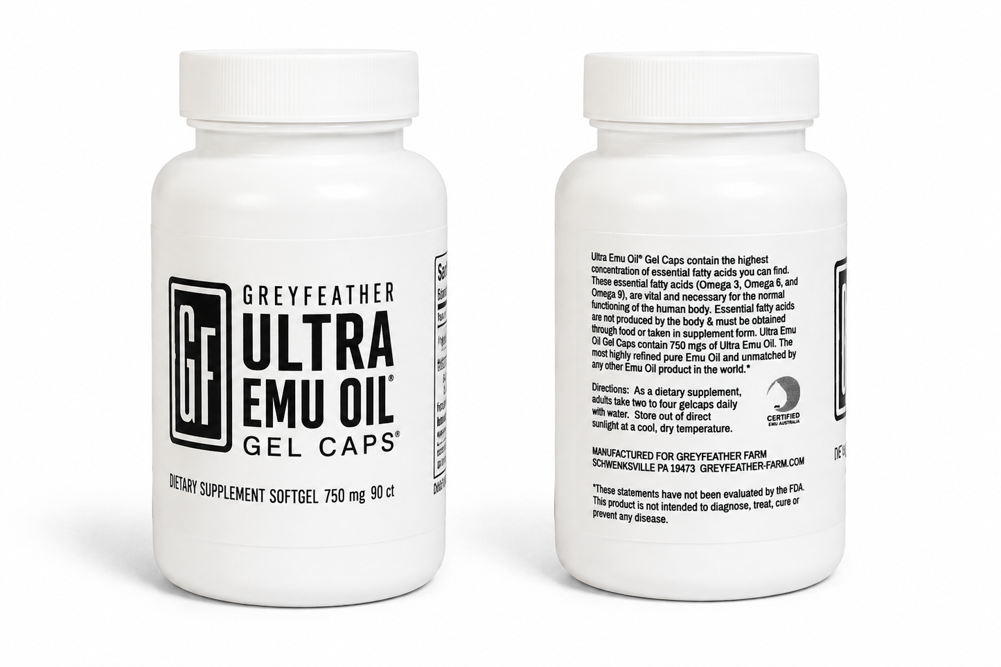 Greyfeather™ Ultra Emu Oil Gel Caps